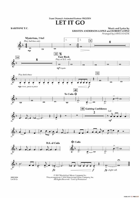 Let it go（《冰雪奇缘》主题曲）（交响管乐分谱）