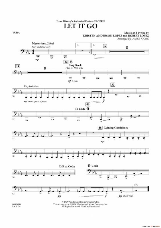 Let it go（《冰雪奇缘》主题曲）（交响管乐分谱）