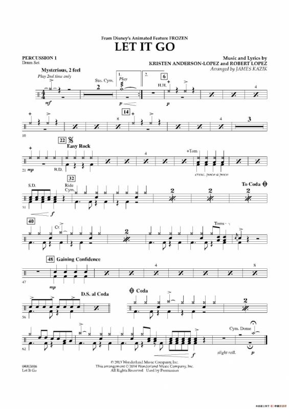 Let it go（《冰雪奇缘》主题曲）（交响管乐分谱）