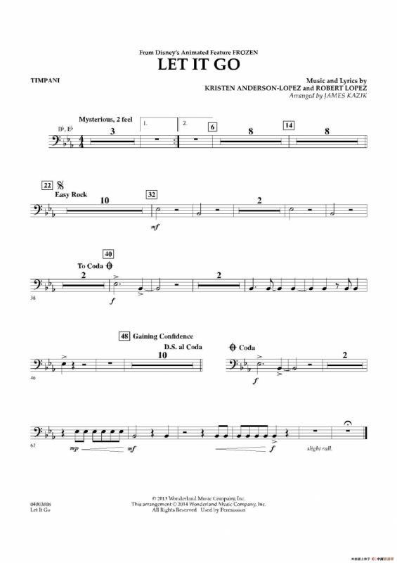Let it go（《冰雪奇缘》主题曲）（交响管乐分谱）