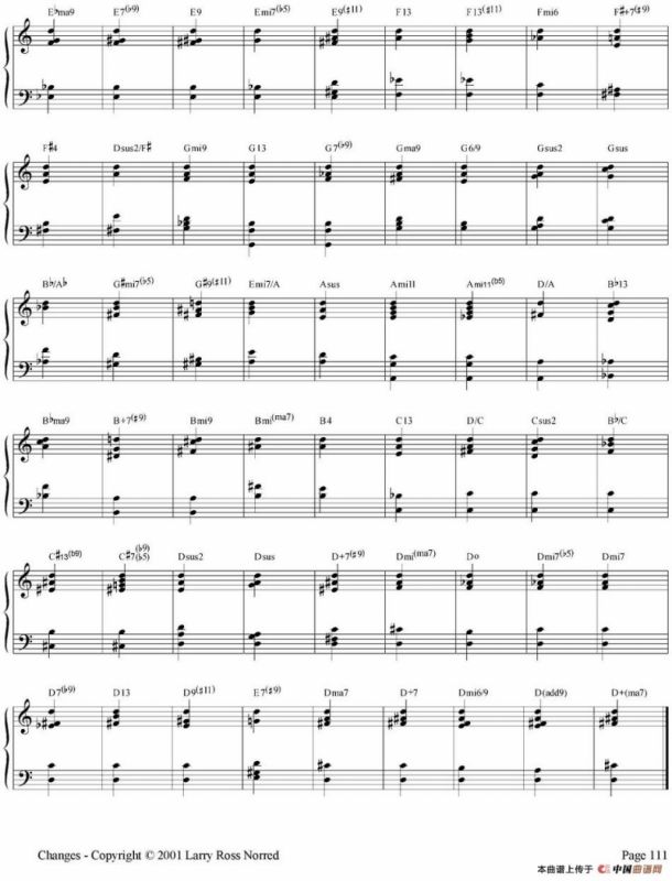 Changes（爵士乐和弦教材）（P101-125）