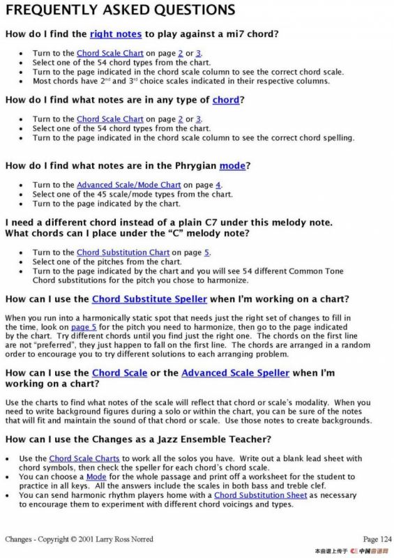 Changes（爵士乐和弦教材）（P101-125）