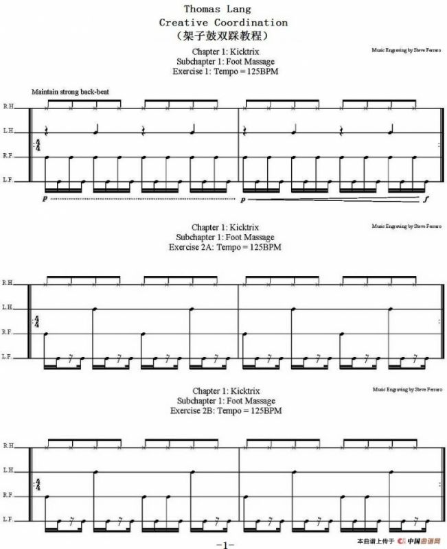 Thomas Lang - Creative Coordination（架子鼓双踩教程 P1—25）