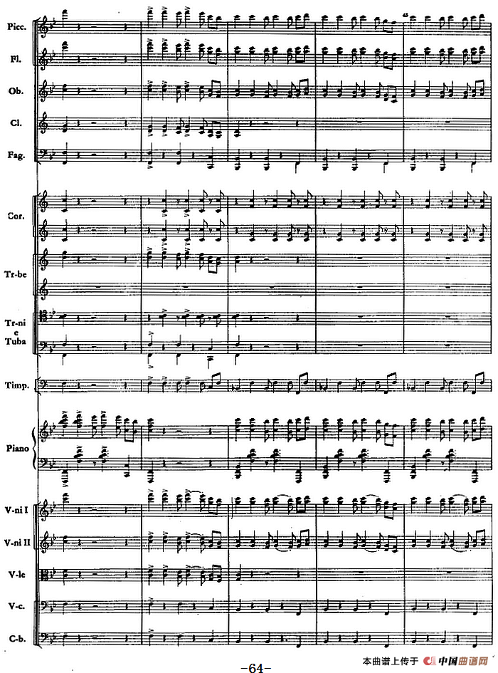 钢琴协奏曲《山林》第三乐章 山林的节日（总谱）