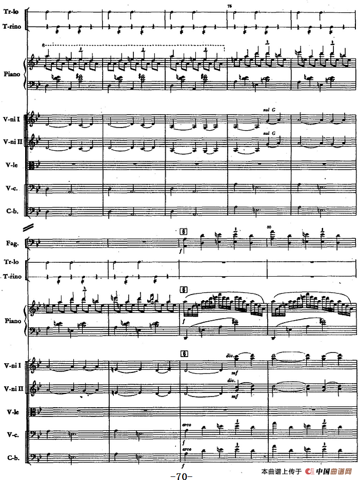 钢琴协奏曲《山林》第三乐章 山林的节日（总谱）