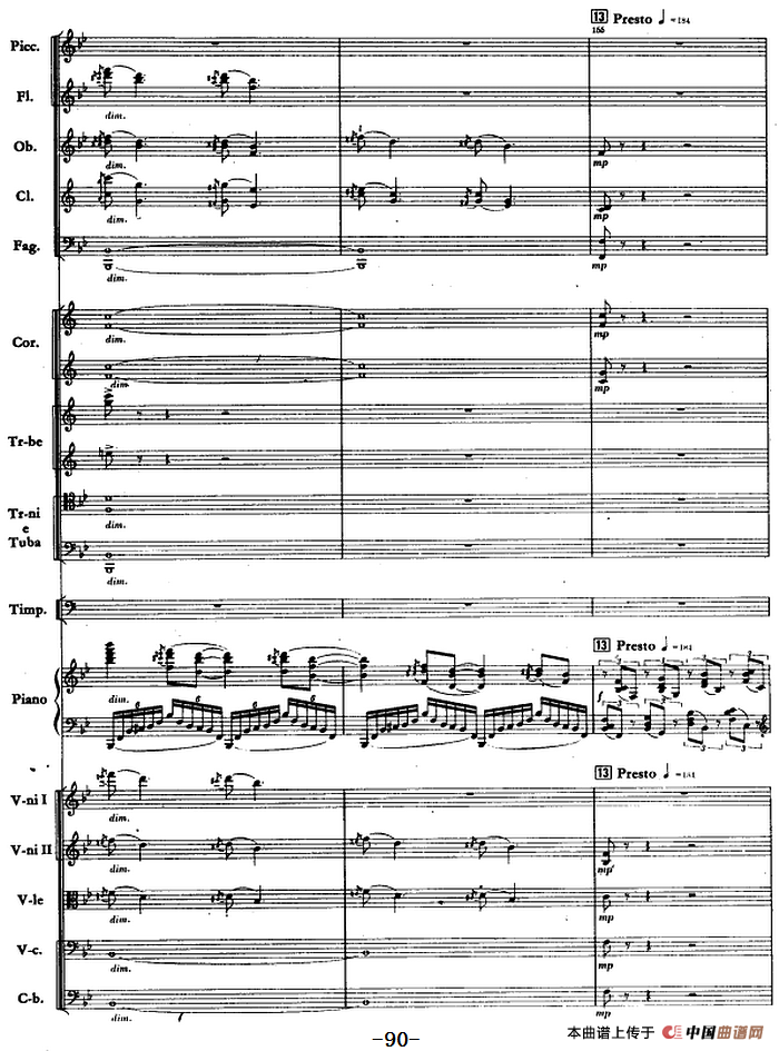 钢琴协奏曲《山林》第三乐章 山林的节日（总谱）