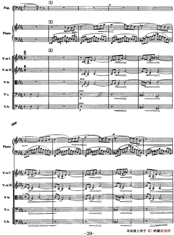 钢琴协奏曲《山林》第二乐章 山林的夜话（总谱）