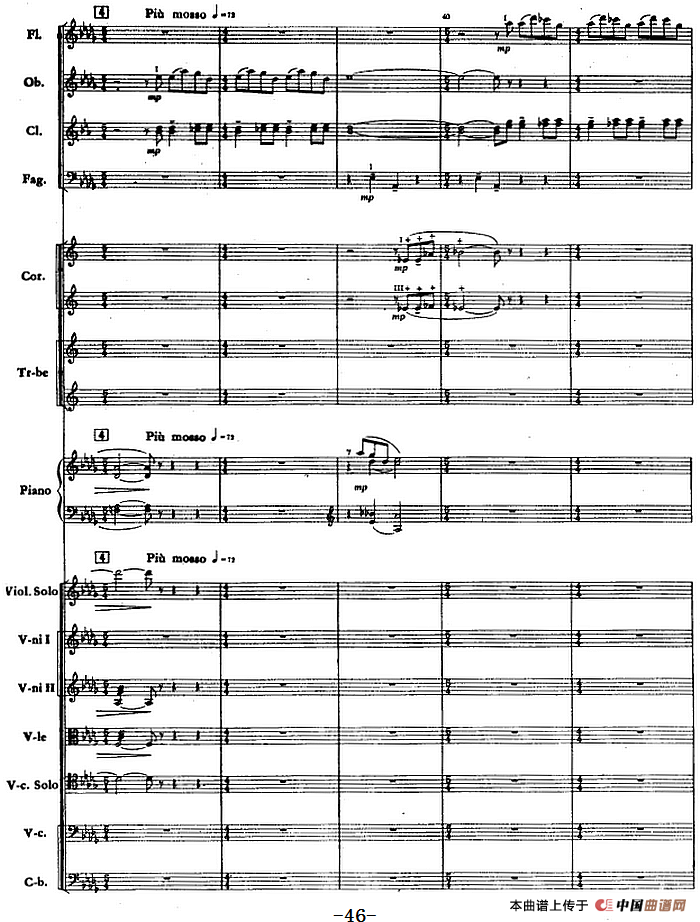 钢琴协奏曲《山林》第二乐章 山林的夜话（总谱）