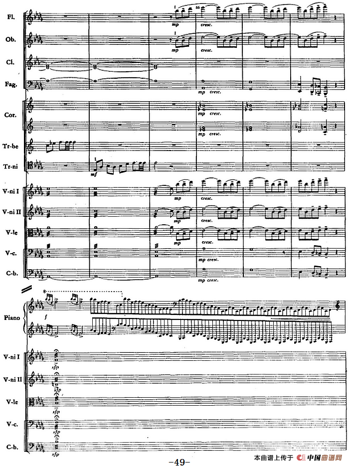 钢琴协奏曲《山林》第二乐章 山林的夜话（总谱）