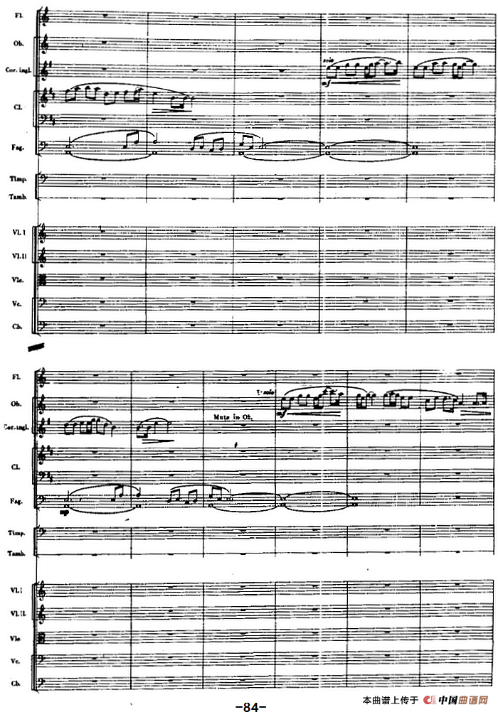 交响曲《长征》第二乐章 红军，各族人民的亲人（总谱P83——100）