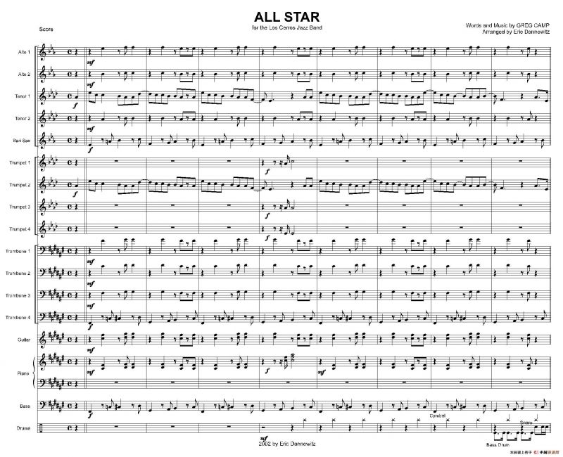 ALL STAR（爵士乐队总谱）