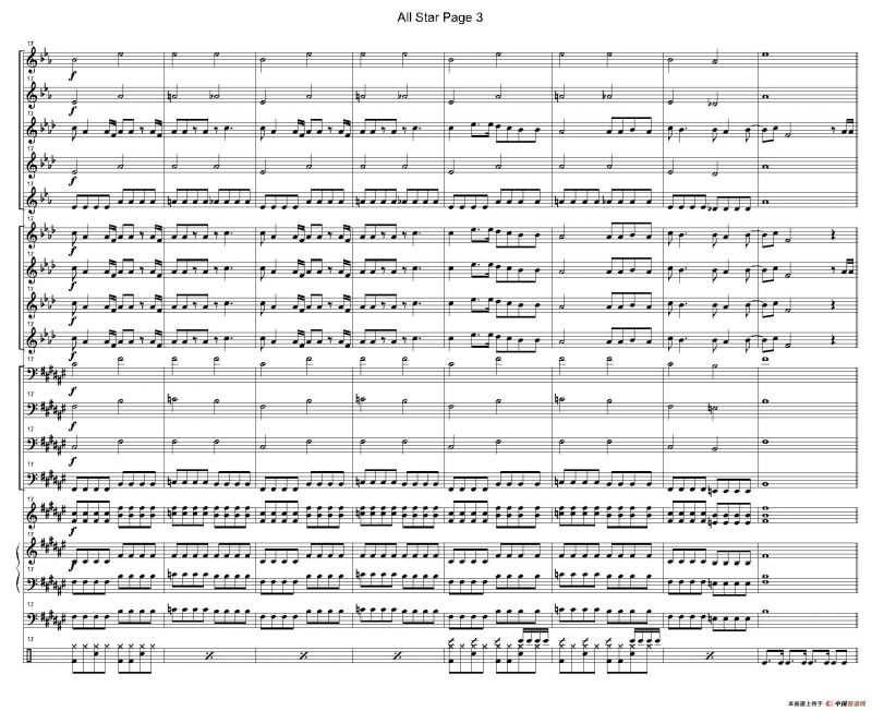 ALL STAR（爵士乐队总谱）