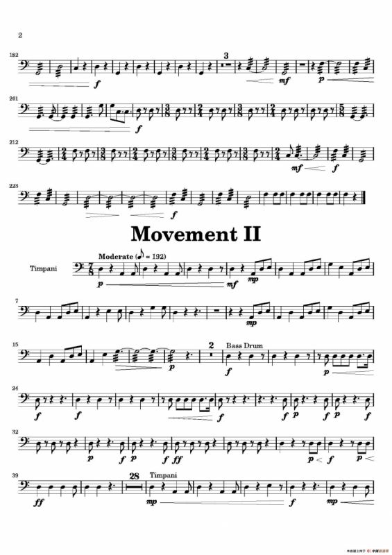 Movement（萨克斯四重奏与打击乐）（定音鼓分谱）