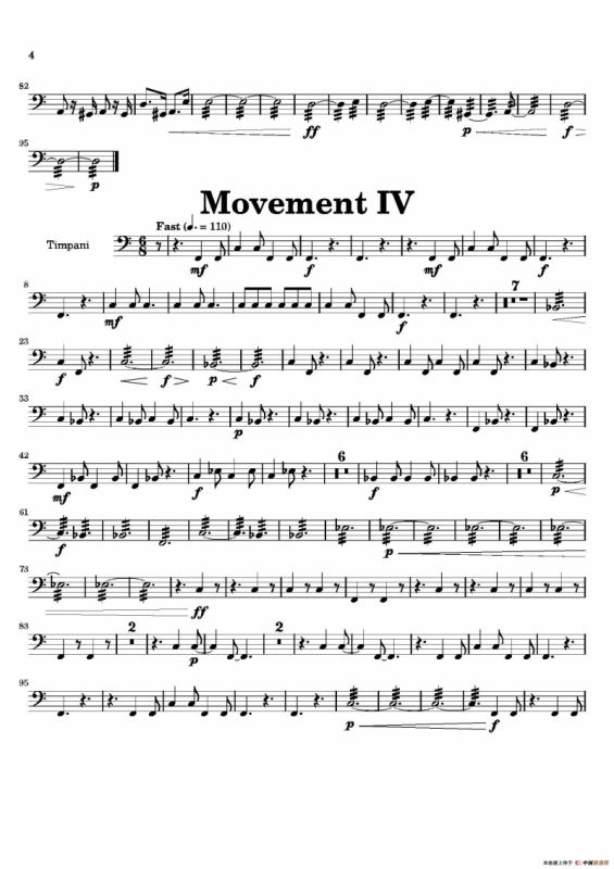 Movement（萨克斯四重奏与打击乐）（定音鼓分谱）