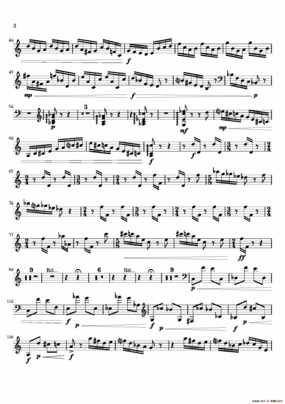 Movement（萨克斯四重奏与打击乐）（第二木琴分谱）