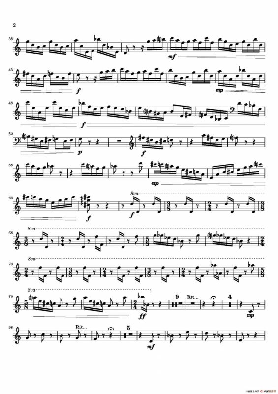 Movement（萨克斯四重奏与打击乐）（第一木琴分谱）