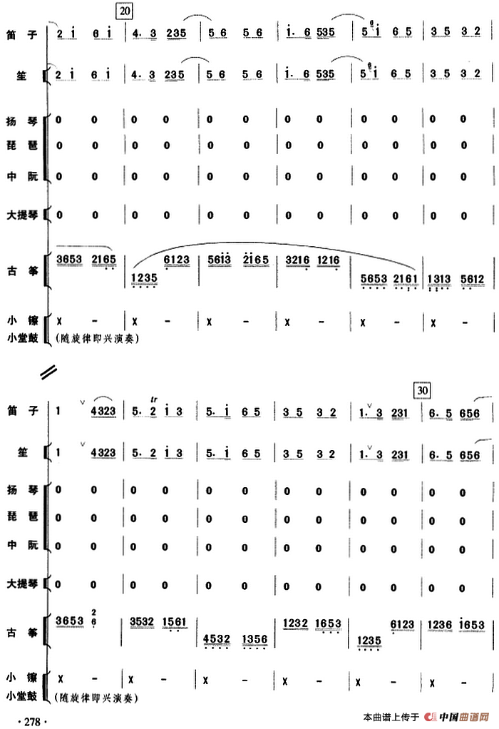 洞房赞（民乐队总谱）