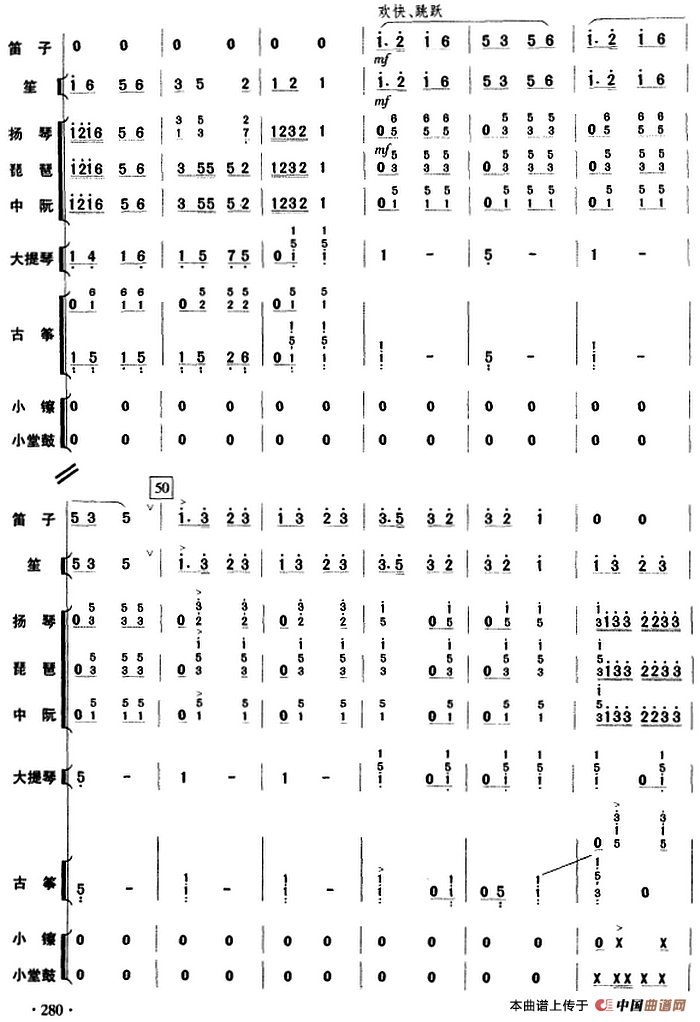 洞房赞（民乐队总谱）