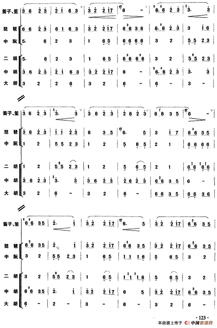 草原牧笛（民乐队总谱）