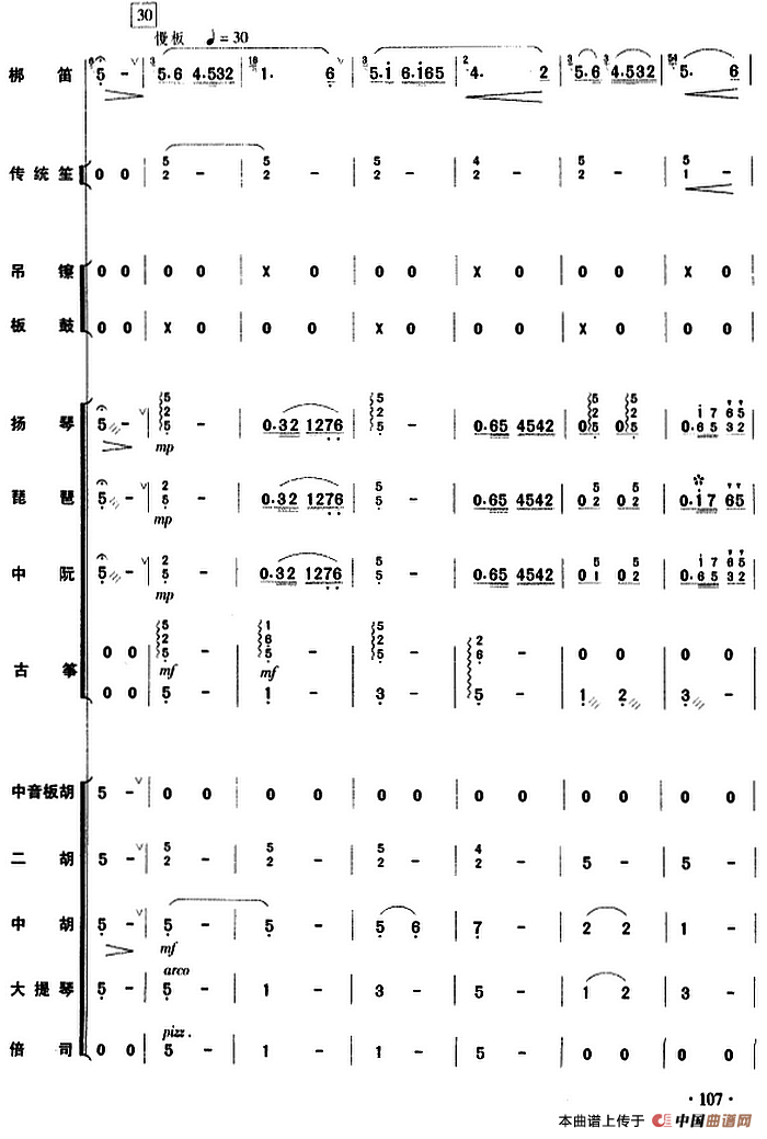 黄河边的故事（乐队总谱）