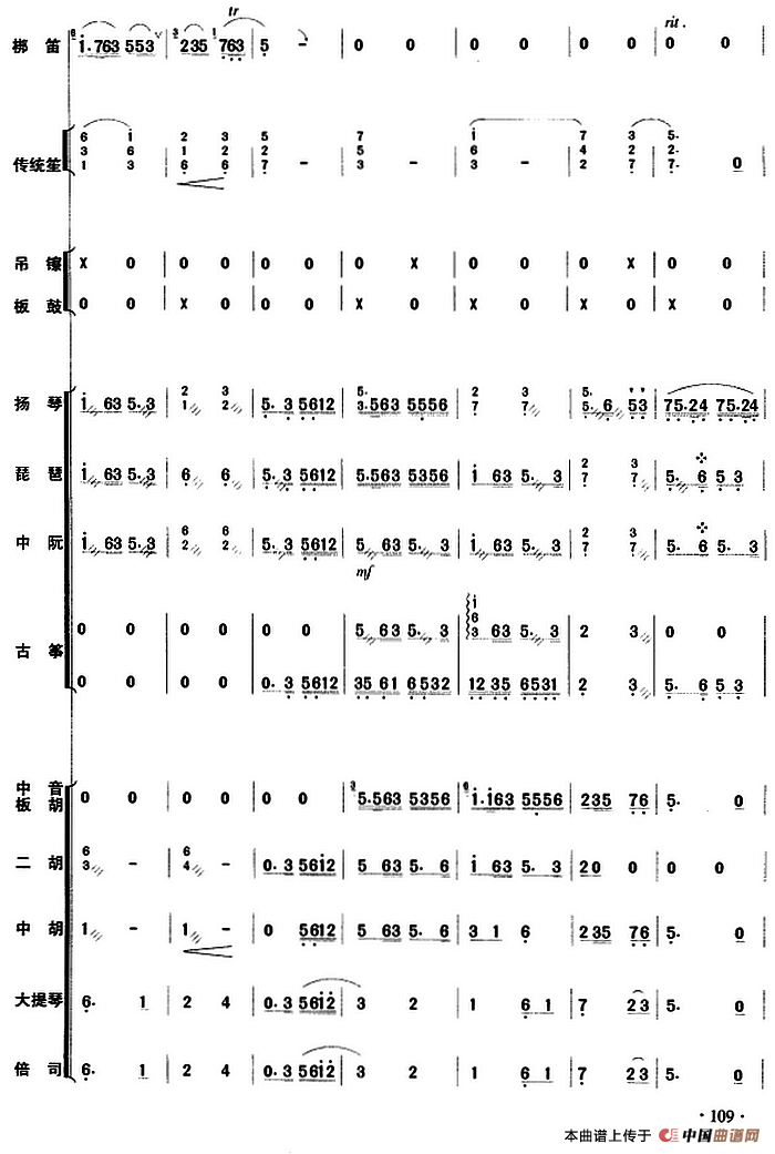 黄河边的故事（乐队总谱）