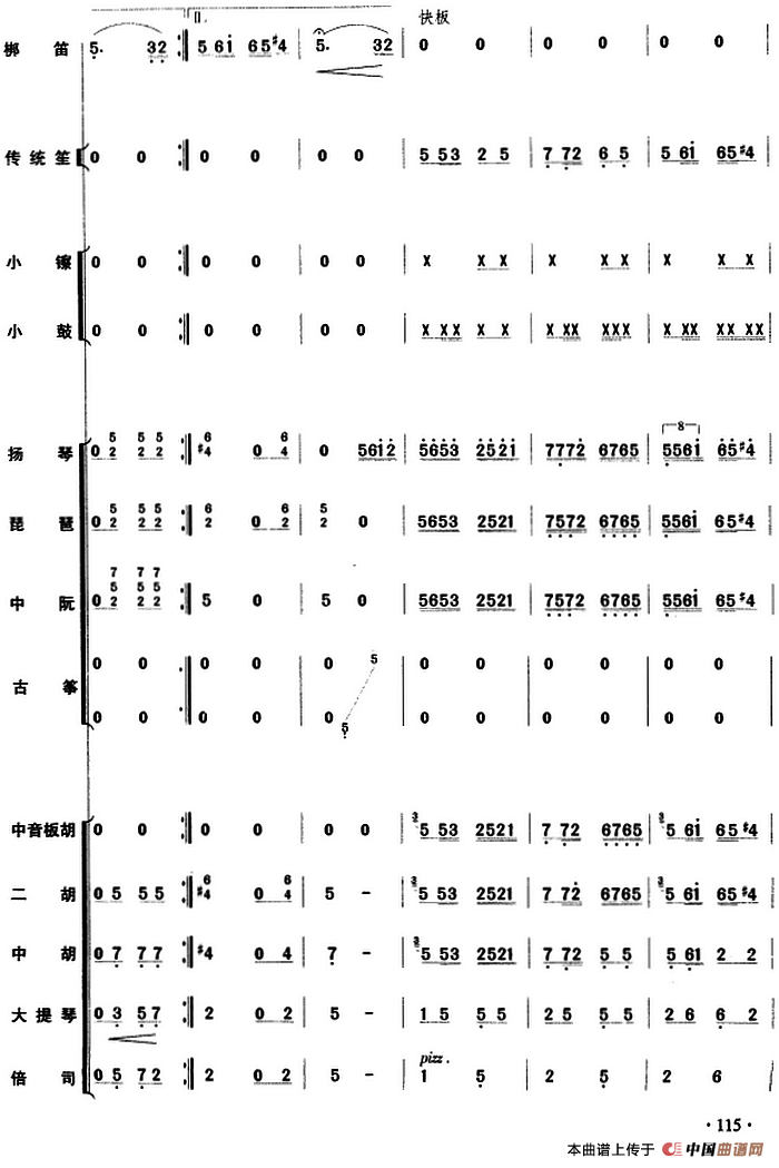 黄河边的故事（乐队总谱）