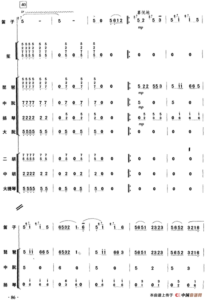 陕北好（民乐队总谱）