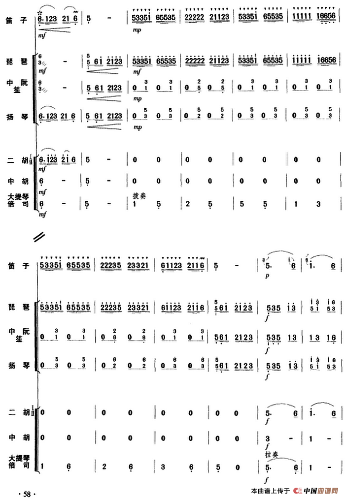 扬鞭催马运粮忙（乐队总谱）