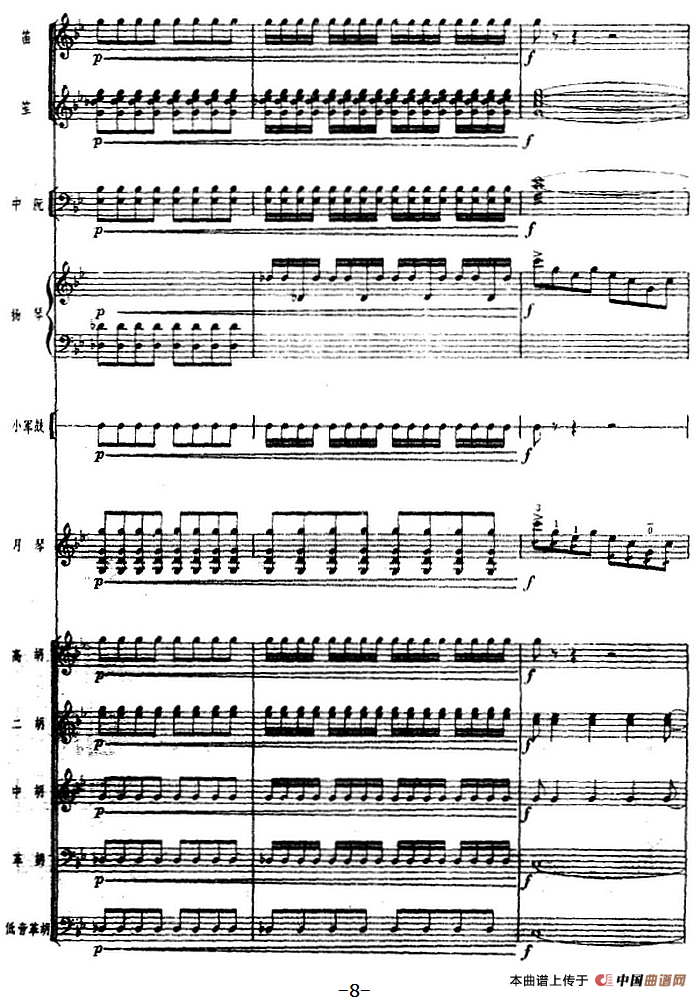 月琴组曲：四、冬猎（民族管弦乐总谱）