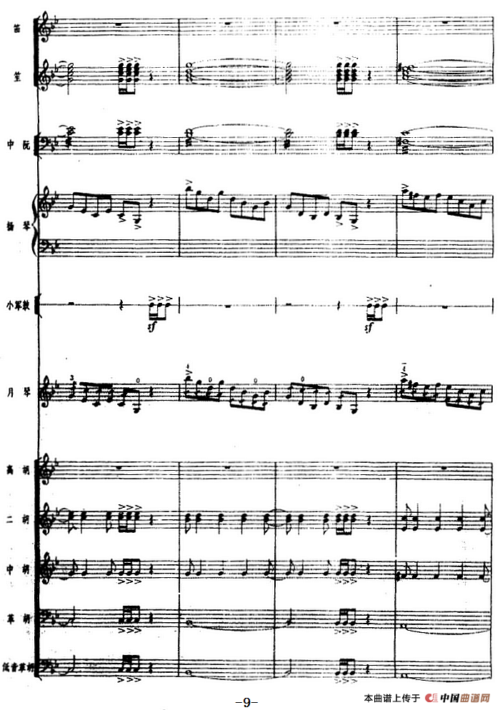 月琴组曲：四、冬猎（民族管弦乐总谱）