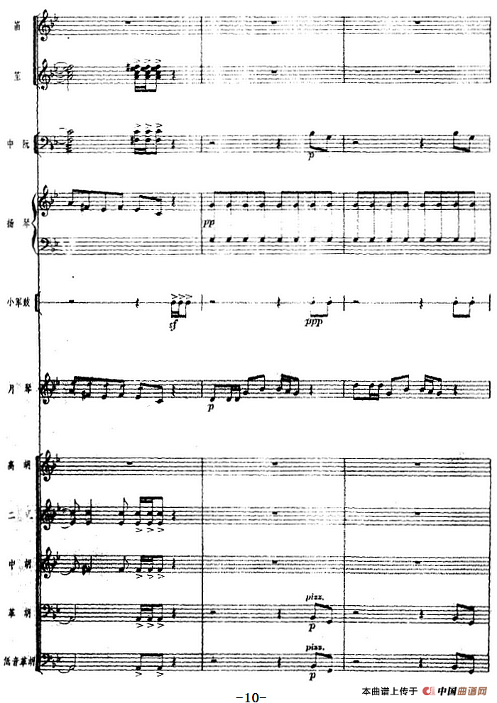 月琴组曲：四、冬猎（民族管弦乐总谱）