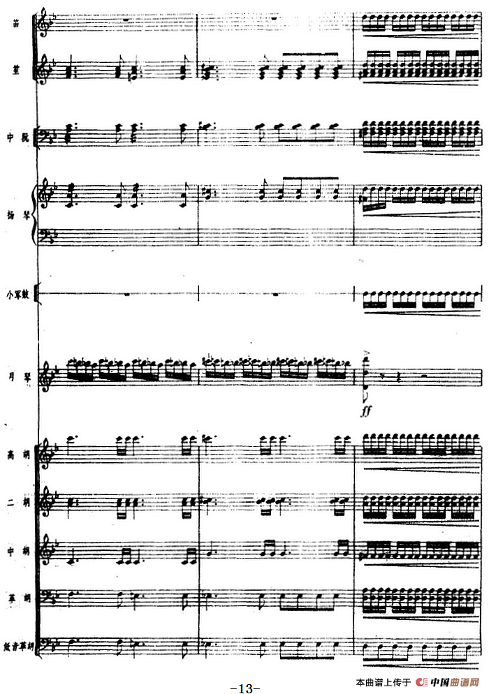 月琴组曲：四、冬猎（民族管弦乐总谱）