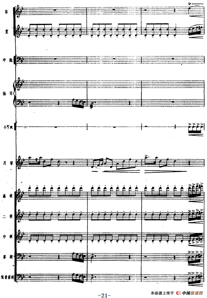 月琴组曲：四、冬猎（民族管弦乐总谱）