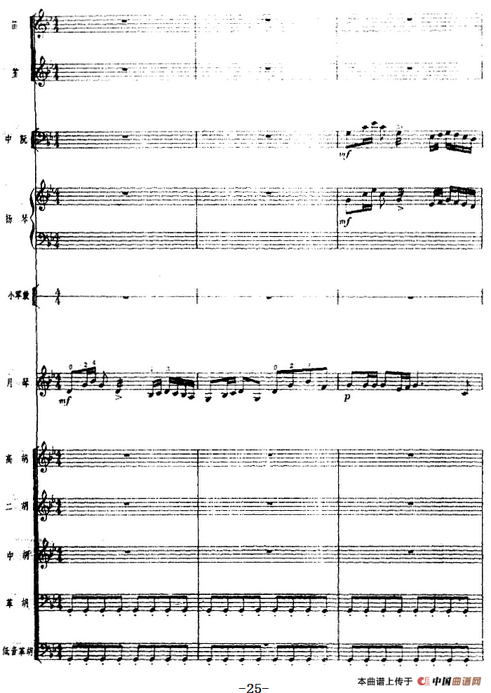 月琴组曲：四、冬猎（民族管弦乐总谱）