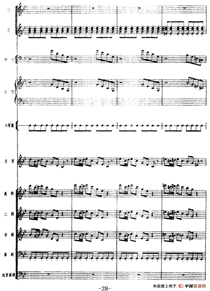 月琴组曲：四、冬猎（民族管弦乐总谱）