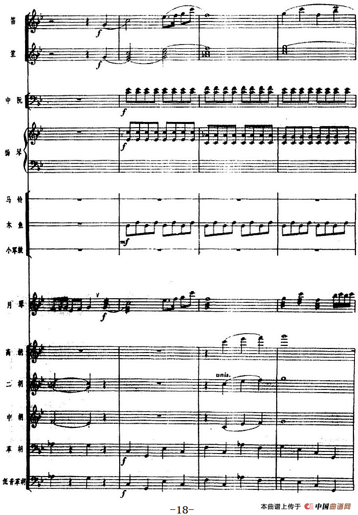 月琴组曲：一、赛马（民族管弦乐总谱）