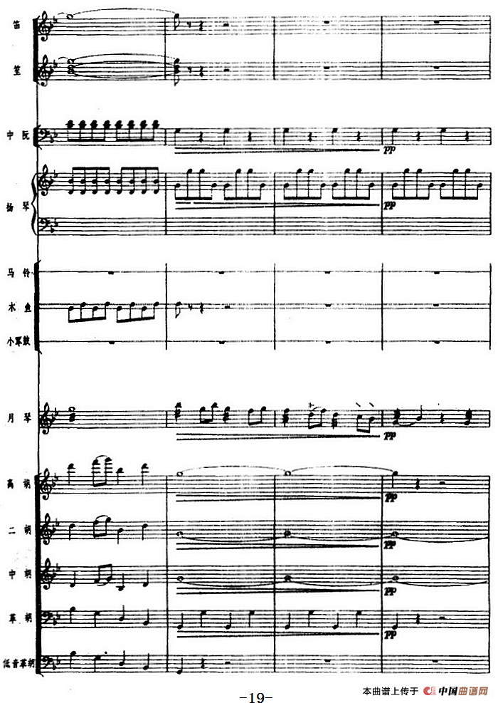 月琴组曲：一、赛马（民族管弦乐总谱）