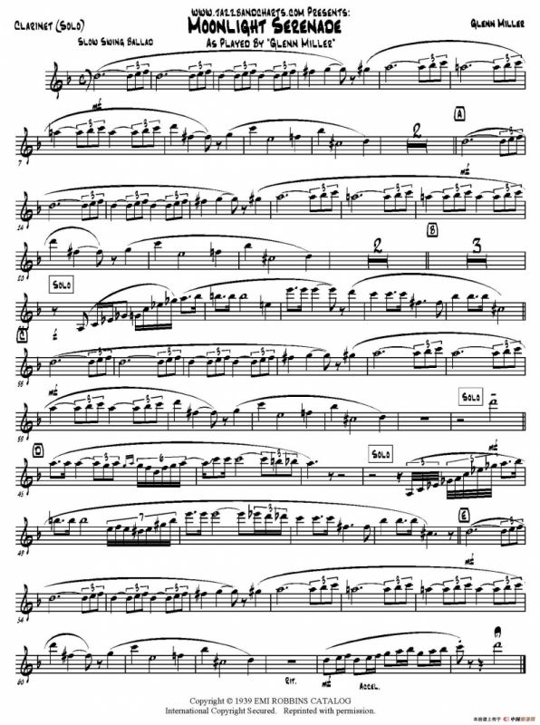 Moonlight Serenade（单簧管分谱）