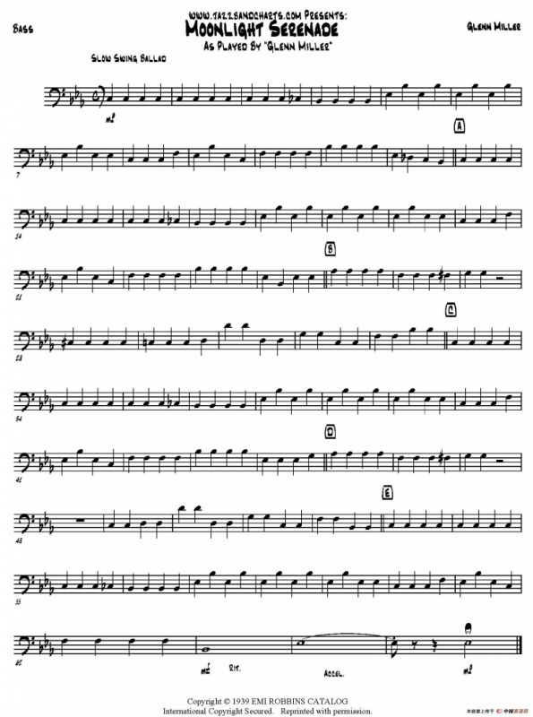 Moonlight Serenade（贝司分谱）