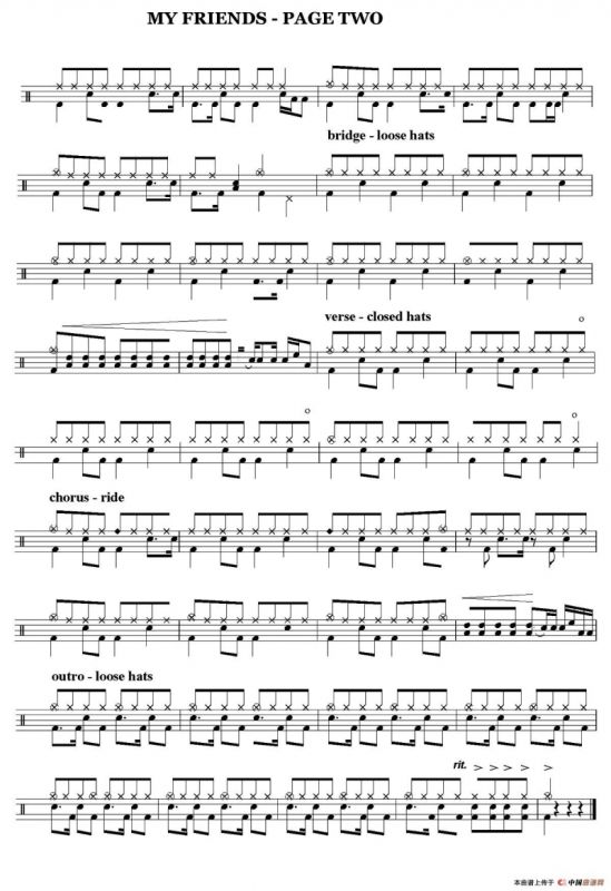 My Friends（鼓谱）