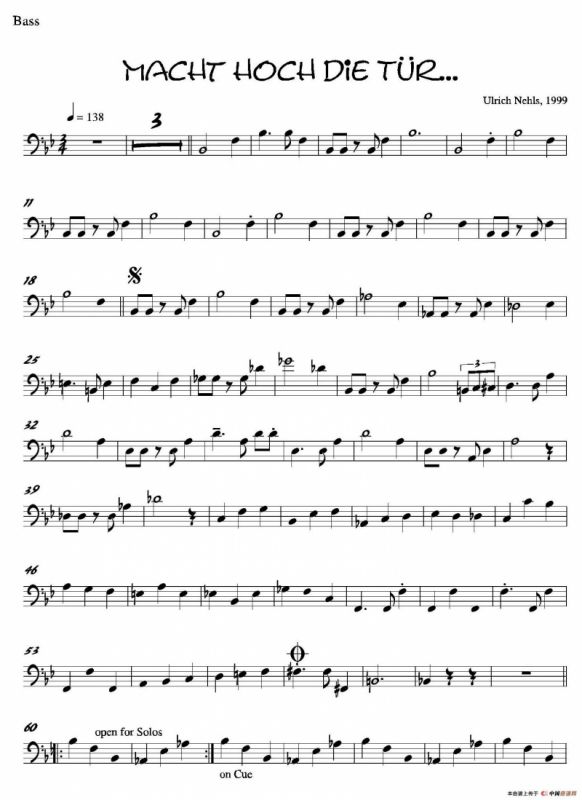 Macht Hoch Die Tru…（贝司分谱）
