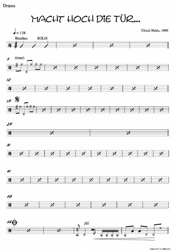 Macht Hoch Die Tru…（爵士鼓分谱）