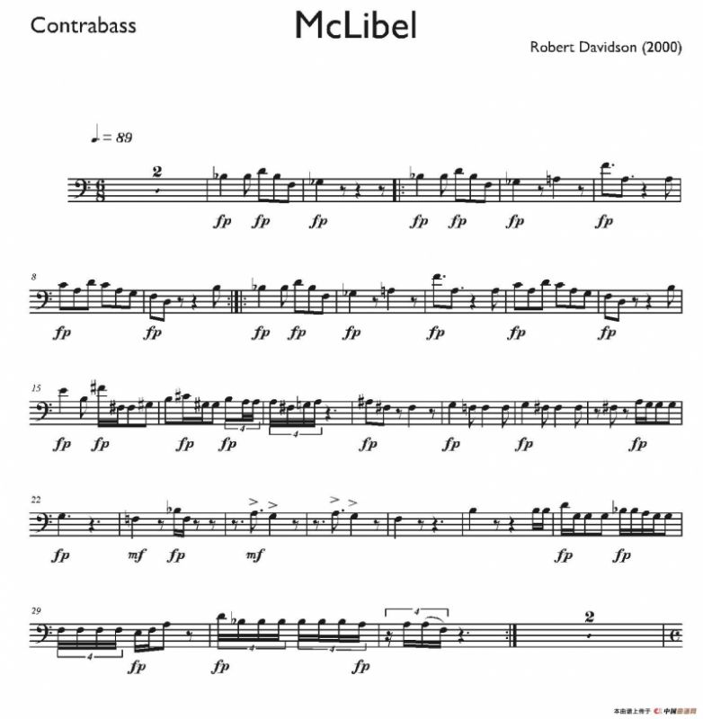 Mclibel（五重奏贝斯分谱）