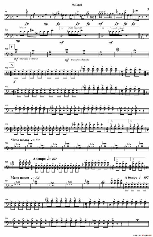 Mclibel（五重奏贝斯分谱）