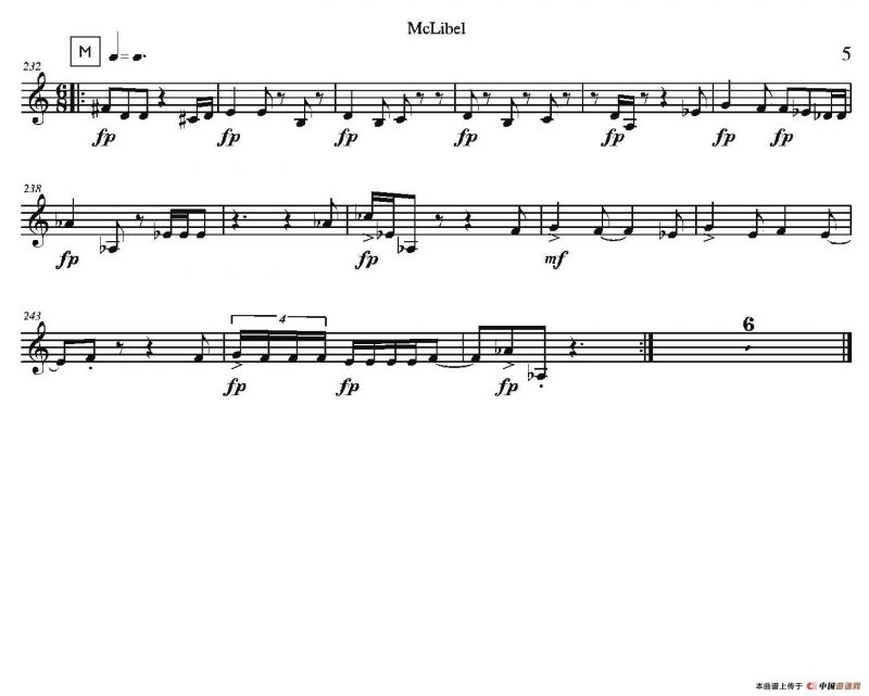 Mclibel（五重奏贝斯分谱）