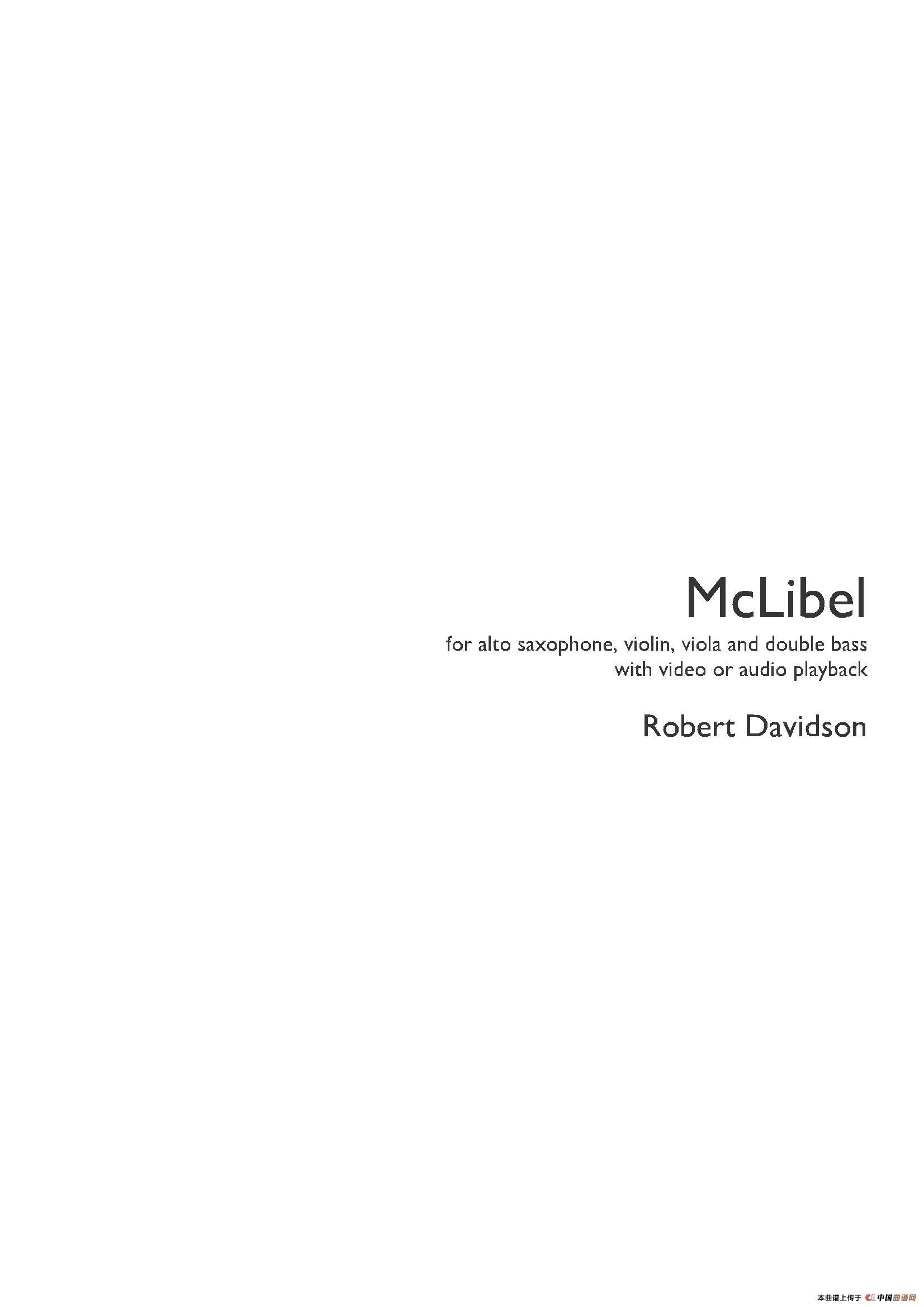 Mclibel（小提琴中提琴萨克斯声乐贝斯五重奏）
