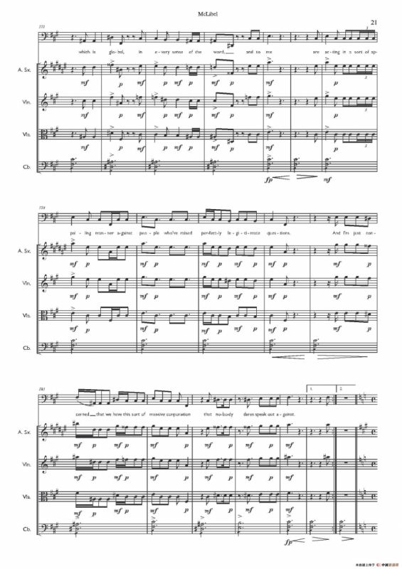 Mclibel（小提琴中提琴萨克斯声乐贝斯五重奏）