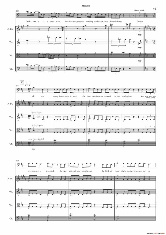 Mclibel（小提琴中提琴萨克斯声乐贝斯五重奏）