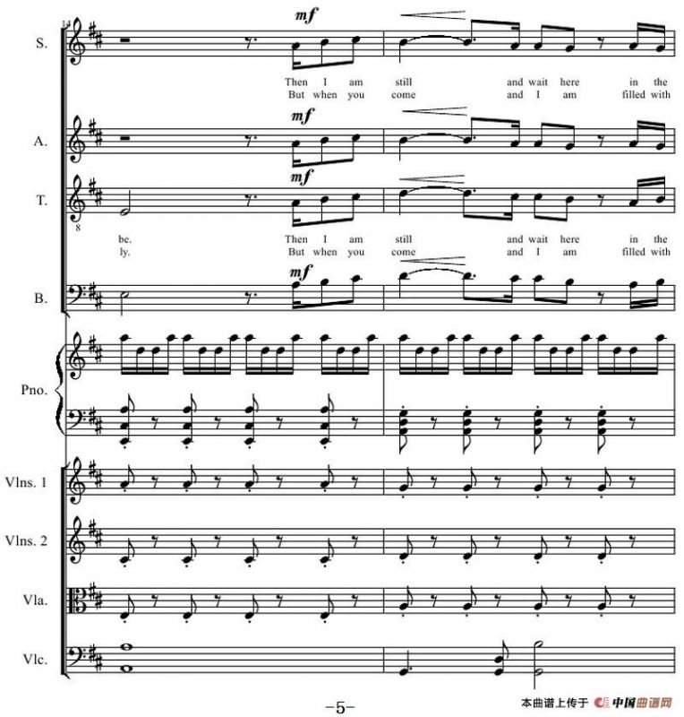 You Raise Me Up（四部合唱钢琴和乐队）