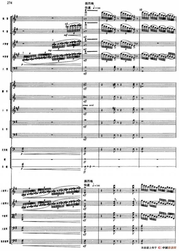 舞剧《白毛女》第六场 见仇人烈火烧（三）见仇人烈火烧（总谱）